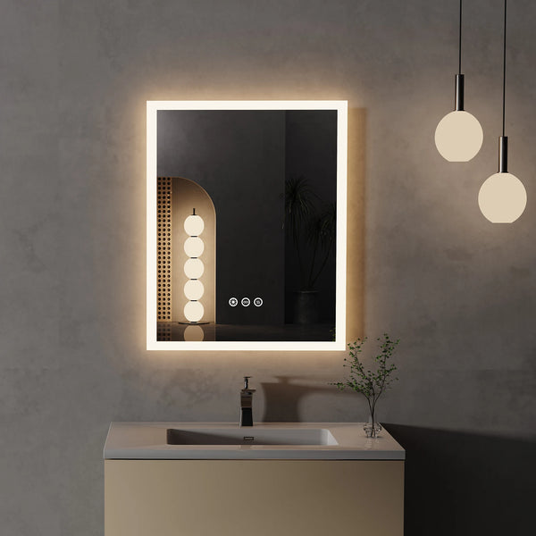 LED Lighted Bathroom Mirror with Anti-Fog (16x20 inch)